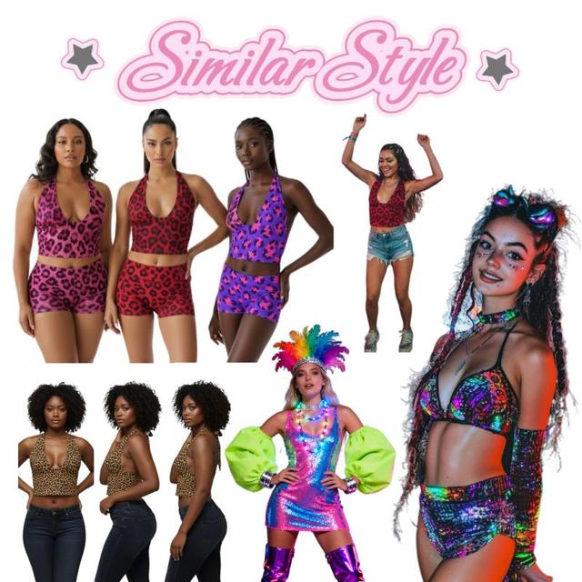 Custom Women's Rave Outfits Sexy Skinny Hip Hop Midi Top Digital Printing Set for Festival Onesie