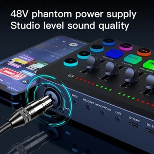 Kit d'équipement de carte son Diffusion vocale en direct avec interface audio de carte son pour l'enregistrement de karaoké filaire par ordinateur - Product Image 5