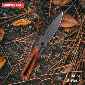 Coltello Tascabile BR DA30 di Alta Qualità per Autodifesa, Lama in Acciaio, Coltello Pieghevole <span class=keywords><strong>da</strong></span> Campeggio con Manico in Legno - Product Image 4