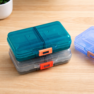 Organisateur de pilules transparent à 6 compartiments, étui de voyage, fermeture sécurisée, tri facile pour les vitamines et les pilules - Product Image 3