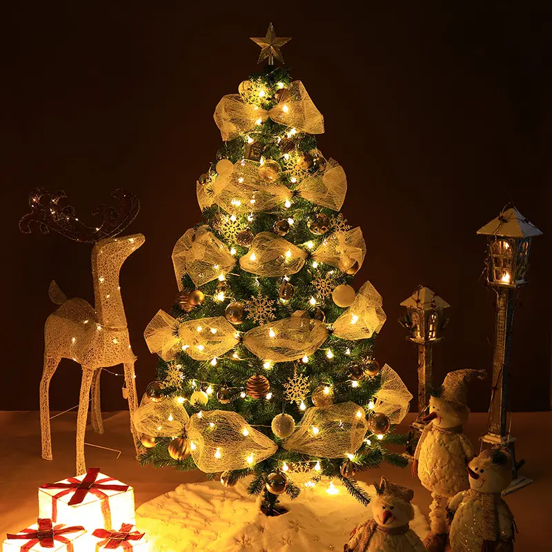 Cadre de sapin de Noël en métal avec lumières LED 3D 10 Ft Twinkly Black Nostalgic New Snow Hot Selling 4M 5M 6M