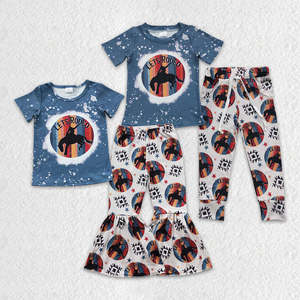 Conjunto de verano al por mayor de Let's Rodeo, conjuntos de ropa para niños, conjuntos de <span class=keywords><strong>vaquero</strong></span> occidental para niñas, conjunto de blusa, ropa para hermanos - Product Image 1