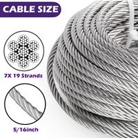 7X7 7*19 Edelstahlkabel SUS 304 SUS I316 Stahlseile 8mm Inox-Kabel Edelstahl-Drahtseil Amerikanischer Standard
