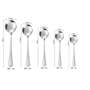 Factory Wholesale Custom Own Brand Stainless Steel Round <b>Spoon</b> for Coffee Soup - Product Image 4
