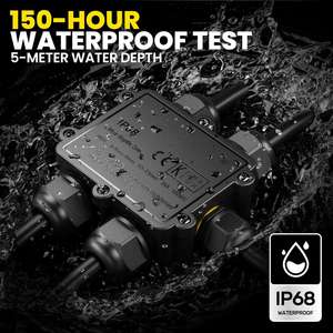 M686屋外IP68防水1in 3Out Hタイプ4Way電気エンクロージャープラスチックケーブルジャンクションボックスLED照明用ソーラーパネル - Product Image 6