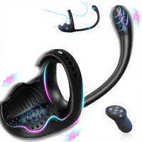 Masseur testiculaire pour adultes, réglable, portable, télécommandé, masturbateur de prostate, anneau pénien pour hommes, jouet sexuel intime