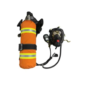 Appareil respiratoire d'équipement portatif de pompiers avec le cylindre de fibre de carbone