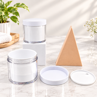 Pot cosmétique double paroi en PET transparent de 200 ml avec couvercle à vis, emballage pour crème de soin, lotion, beurre corporel