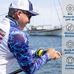 Camiseta de Manga Larga para Hombre con Protección Solar UPF 50+, Transpirable, de Poliéster y Elastano, con Malla, Protección UV, para Pesca - Product Image 5