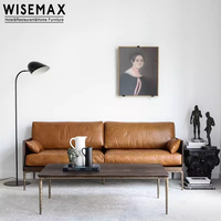 WISEMAX FURNITURE Canapé moderne de luxe pour la maison sectionnel en cuir véritable cadre en bois de chêne en duvet de plumes ensemble de canapés pour le salon