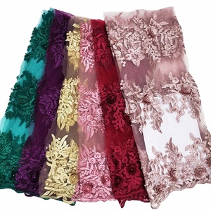 Nhà Sản Xuất Nhà Máy Giá Bán Buôn Hoa Hồng Vàng Mới Có Sẵn Frecn 3d Vải Ren Với Hoa Cho Ăn Mặc - Product Image 6