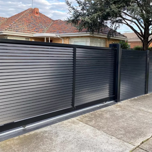 Portail d'entrée principal automatique en alliage d'aluminium thermolaqué, nouveau matériau moderne, avec hauteur personnalisable pour clôture <span class=keywords><strong>de</strong></span> jardin - Product Image 2