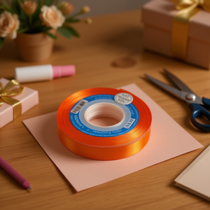 ริบบิ้นผ้าซาตินอิลัน 2.5 ม. 25 หลา สีส้ม D12 - Product Image 2