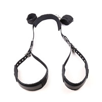Kits de Contrainte BDSM Bondage en Cuir, Sangles de Jambes et de Poignets avec Menottes Dorsales Réglables et Bandeau pour Yeux, Jouet Sexuel Adulte pour Couple