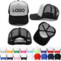 Casquette Trucker en maille personnalisable avec logo, haute qualité, Snapback 5 panneaux, bicolore, Performance, blanche avec visière noire, vierge