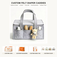 Sac à couches en feutre doux avec 13 compartiments, organisateur de rangement pliable pour table à langer et voyage de bébé