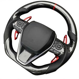 Volante Deportivo de Fibra de Carbono y Cuero con Pantalla LED de RPM para Camry 8ª Gen/<span class=keywords><strong>Corolla</strong></span> 12/Levin/Land Cruiser, Carbono Forjado - Product Image 3