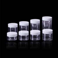 Pot en plastique transparent PET modèle 47 avec couvercle à vis pour crèmes et onguents cosmétiques