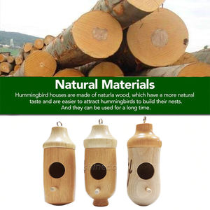 Jaula de madera creativa para pájaros colgante, casa de colibrí elegante para Wren Swallow Sparrow, Nido de Pájaro de jardín duradero - Product Image 5