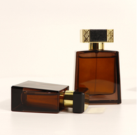 Flacon de parfum en verre ambré de 50 ml à brume fine, flacon pulvérisateur de parfum vide de 100 ml de haute qualité avec couvercle