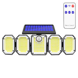 Lámpara <span class=keywords><strong>Solar</strong></span> de Pared con 300 LED, Luz <span class=keywords><strong>Solar</strong></span> Impermeable para Garaje, Luz con Sensor de Movimiento Humano, Control Remoto, Iluminación <span class=keywords><strong>Solar</strong></span> - Product Image 1