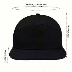 Gorra de béisbol unisex personalizada de 7 paneles con malla perforada a láser, estilo urbano, snapback, deportiva, con cuerda y visera plana. - Product Image 3