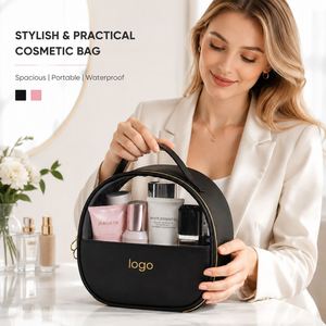 Custom Logo Clear Cosmetic Bag Women <b>Makeup</b> Pouch PU PVC Travel Toiletry Bag Beauty Organizer Storage <b>Case</b> Multiple Sizes OEM - Product Image 5