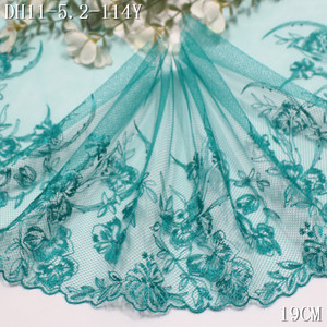 Dünne, sanfte Mesh-Stickerei, grüne Spitzenborte, hochwertiges Polyester-Nylon, 19 cm breit, für Kleidung und Heimdekoration - Product Image 6