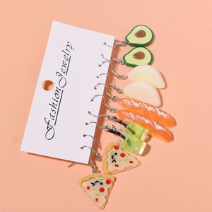 Châu Âu Mỹ Cá Tính Nhựa Bông Tai Y2K Bánh Pizza Bánh Mì Bơ Thiết Kế Tùy Chỉnh Logo Thương Hiệu In Ấn Sáng Tạo Xu Hướng Lạ - Product Image 4