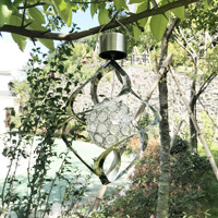 Lampe solaire à carillon éolien, lumière LED suspendue en cristal, ornement décoratif à énergie solaire pour jardin, patio, balcon, cour