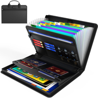 Porte-documents extensible ignifuge personnalisé à 13 poches, organiseur de fichiers accordéon avec serrure pour la maison, sac de rangement ignifuge sécurisé