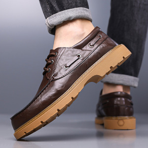 Zapatos Casuales de Hombre con Aumento de Altura, Estilo Nuevo, Hechos a Mano en PU, Ligeros, Impermeables y Antideslizantes para Verano y Otoño - Product Image 3