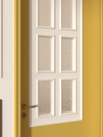 Porte intérieure d'hôtel en bois avec verre peint à la française, style nordique, pour la protection de la vie privée