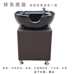 Nouveau <span class=keywords><strong>bac</strong></span> à <span class=keywords><strong>shampoing</strong></span> amovible en céramique, portable pour usage domestique, pour salon de coiffure et barbier, compatible lit de lavage, modèle international - Product Image 6