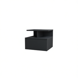 Flopini One-<b>Drawer</b> <b>Floating</b> Nightstand In Black Wengue Finish Modern Minimalist Bedroom Furniture - Product Image 1