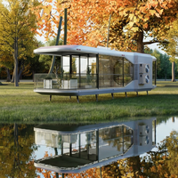 Maison-capsule spatiale de luxe personnalisable avec isolation acoustique et design d'intérieur moderne pour hôtel, complexe hôtelier et villa de vacances