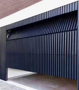 Prix de gros Villa de luxe encastrée Batten moderne Grille moteur automatique Porte de garage en aluminium noir pour la maison - Product Image 1