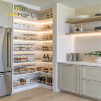 Armoires de cuisine CBMmart, style ferme, améliorations pour la maison, design de grille, armoires de rangement pour le garde-manger, laque, pour la maison
