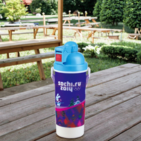 Bouteille d'eau réutilisable et écologique à imprimé dessin animé 3D tendance, 420 ml, en plastique PP, pour enfants, idéale pour les sports et les fêtes