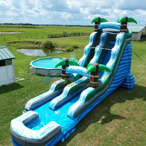 Dual lane kids commercial bounce <b>house</b> tobogan hinchable <b>inflatable</b> tropical slide for party - Product Image 5
