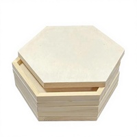 Panneaux de peinture en bois de pin hexagonaux polis écologiques, toiles en bois naturel pour l'art mural, les loisirs créatifs et la décoration