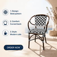 Chaises d'extérieur en aluminium empilables de conception française, chaises de café, table de salle à manger de jardin, utilisation commerciale pour terrasse, toutes saisons