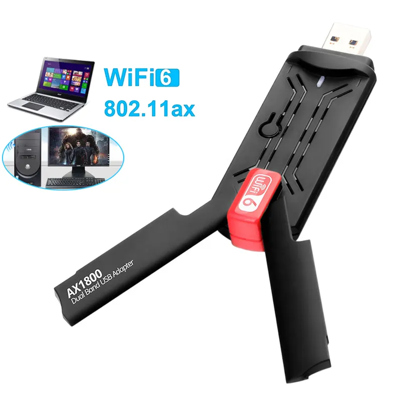 Беспроводной usb-адаптер ax1800 wifi 6 usb wifi антенна для ПК компьютеров