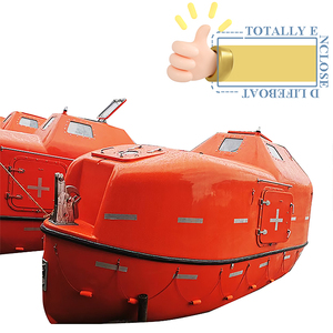 Bateau de sauvetage entièrement fermé en fibre de verre pour navires de marchandises/navires de transport de marchandises, plateformes offshore, capacité de charge de 26 personnes, à flottaison par gravité - Product Image 3