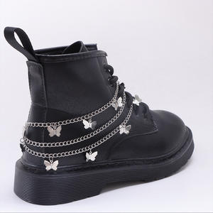 Butterfly Pendant Multi Layer Metal Shoe <b>Chain</b> For Martin <b>Boots</b> Unisex Fashion Accessory Zinc Alloy Charms - Product Image 1