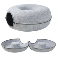 Cama Túnel para Gatos y Perros Donut, Cama Redonda Plegable de Alta Calidad para Gatos, Acogedora Casa Túnel para Gatitos