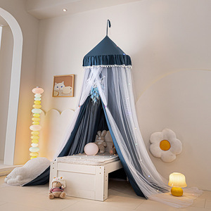 Nouvelle moustiquaire <span class=keywords><strong>de</strong></span> <span class=keywords><strong>lit</strong></span> dôme ronde double couche en tissu pour enfants 2024, rideau pare-vent décoratif pour <span class=keywords><strong>lit</strong></span> bébé et chevet - Product Image 6