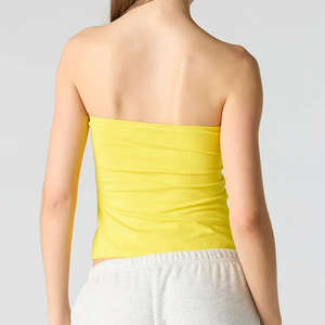 Haut bustier sexy jaune pour <span class=keywords><strong>femme</strong></span>, motif drapeau brésilien estampé à chaud, collection été 2026, vente en gros INS - Product Image 2