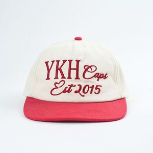 Casquette Snapback Unisexe en Coton Non Structurée à 5 Panneaux, Bicolore, avec Logo Brodé Personnalisé Yukaihe, Style Dad Hat Tendance pour l'Extérieur - Product Image 1