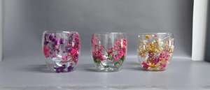Tasse en verre à double paroi avec décoration de fleurs séchées <span class=keywords><strong>entre</strong></span> <span class=keywords><strong>deux</strong></span> couches - Product Image 6